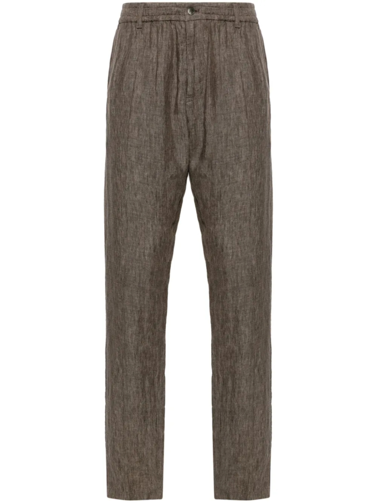 

Льняные зауженные брюки Emporio Armani, коричневый