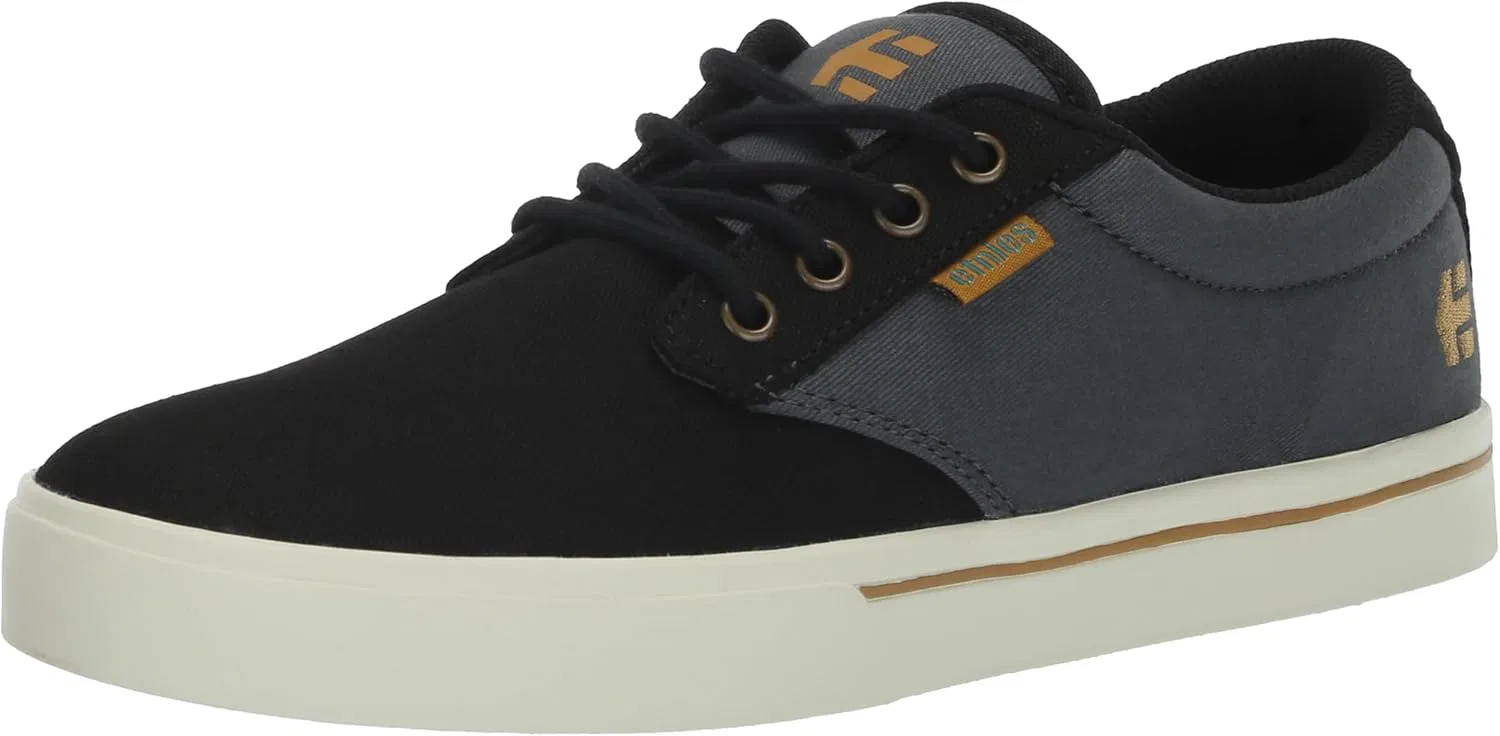 Мужские скейтбордистские кроссовки Etnies Jameson 2 Eco, Black, Dark Grey, Gold
