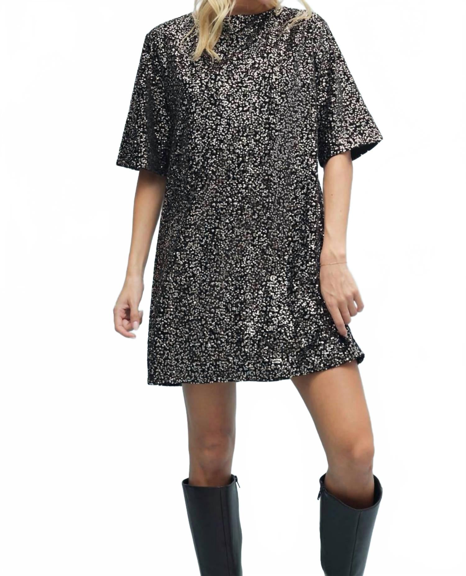 

WISHLIST Мини-платье Sabrina с пайетками, черное