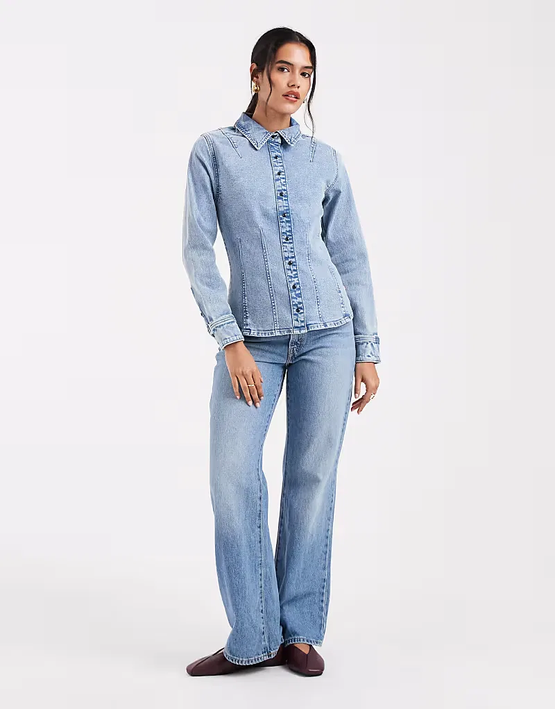 Джинсовая рубашка Levis приталенного кроя Levi's, светло-голубой — фото 2