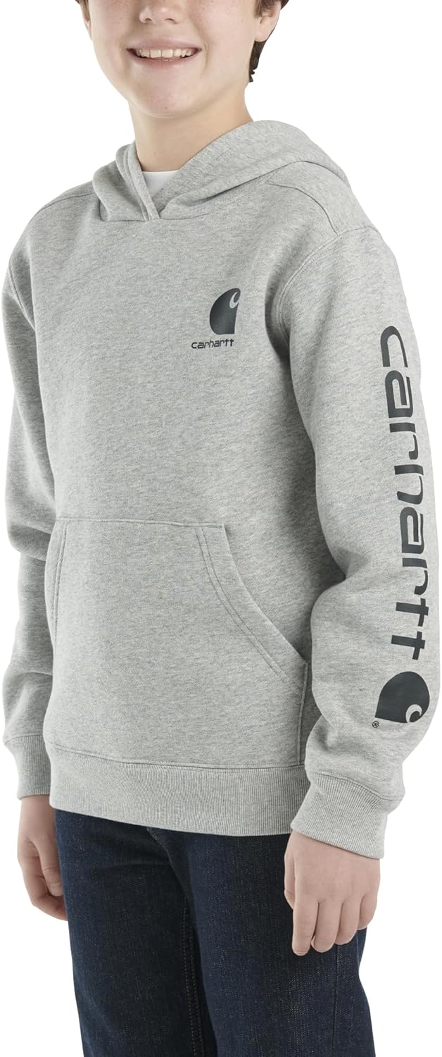 Детская толстовка Carhartt CA6272 с длинными рукавами и принтом - для мальчиков, Grey Heather — фото 2