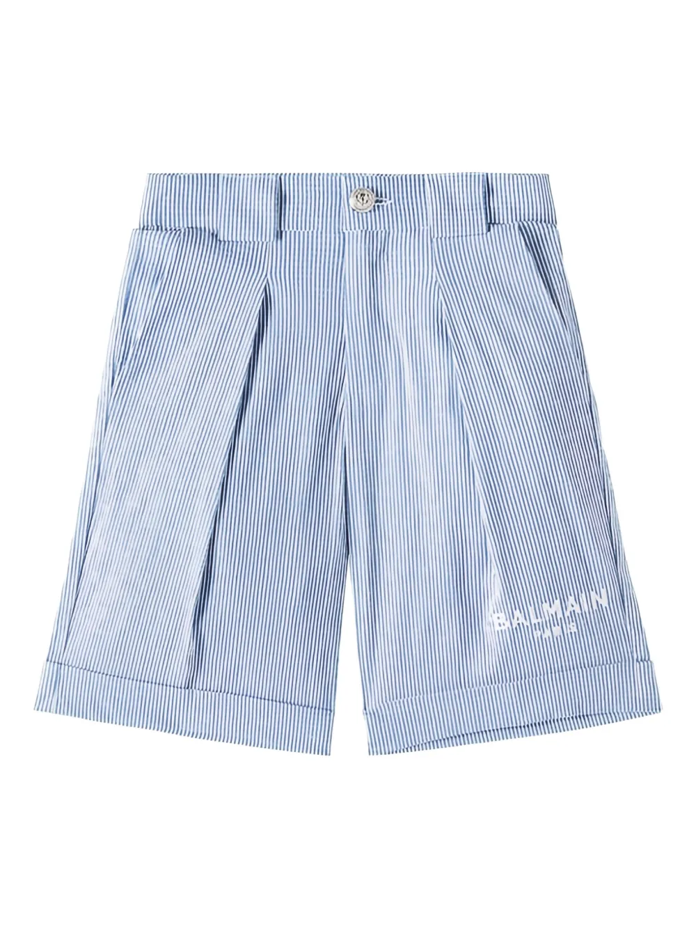 

Плиссированные шорты в полоску Balmain Kids, синий