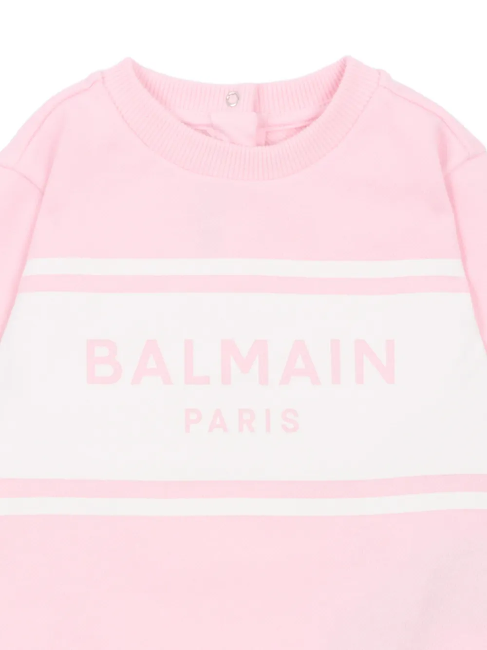 Топ с круглым вырезом и принтом Balmain Kids, розовый — фото 3