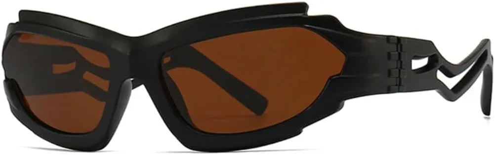 

Винтажные женские солнцезащитные очки «кошачий глаз» неправильной формы, модные мужские очки с полыми дужками, защита от УФ-излучения UV400 VVTWSSW, Black Tea