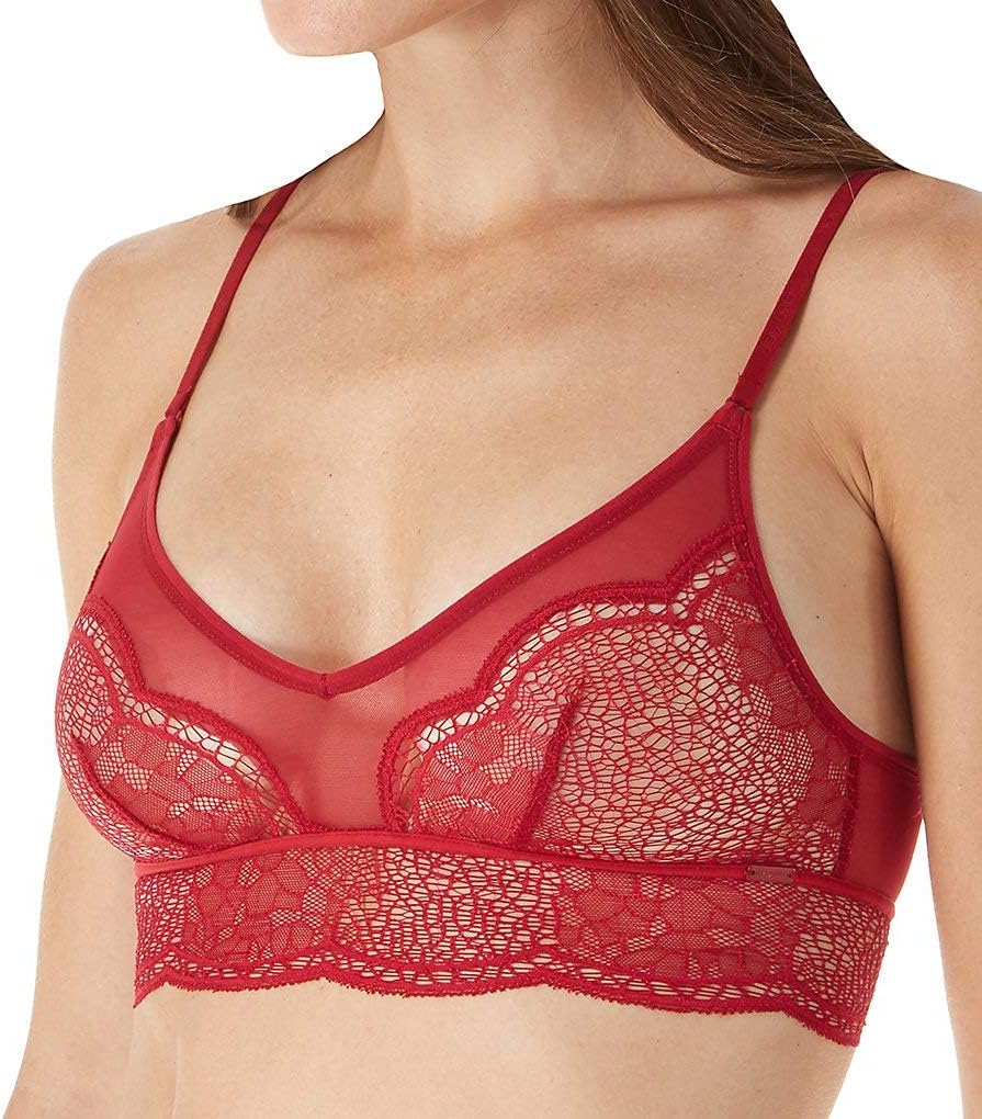 

Женский бюстгальтер-бралетт Calvin Klein Ck Black Crackled Lace Unline, Ember Blaze