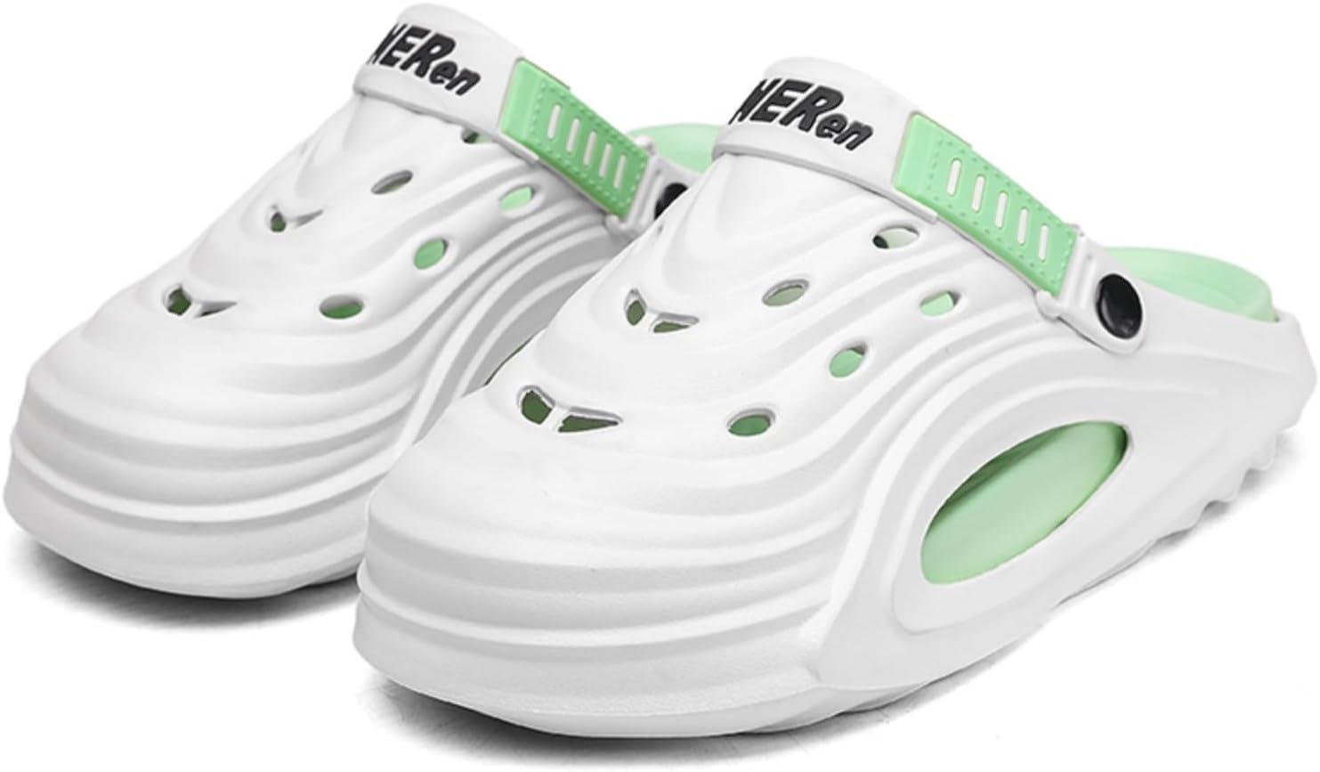 

Мужские слипоны-клоуны, удобные, дышащие, противоскользящие и износостойкие, подходят для прогулок на улице, дома, на пляже, в саду, для повседневной ходьбы и т.д Aokisx, белый/зеленый