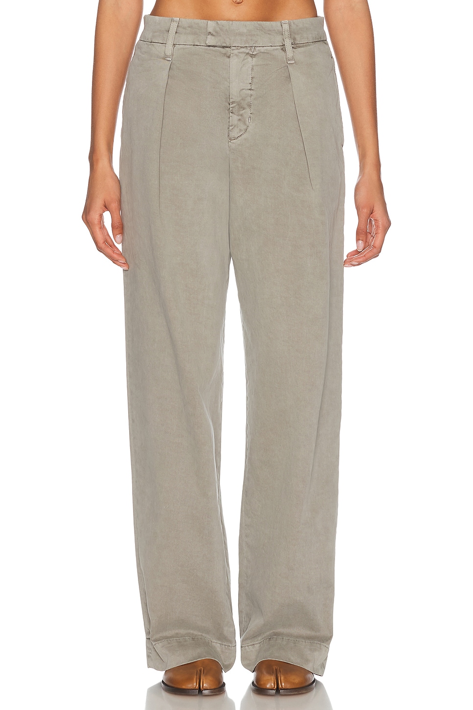 

Широкие плиссированные брюки чинос Slvrlake, Washed Sage