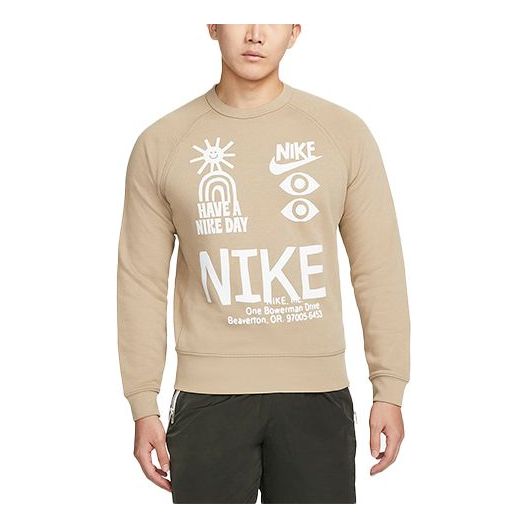 

Худи Nike NSW graphic printed crew neck sweatshirt 'Tan', хаки