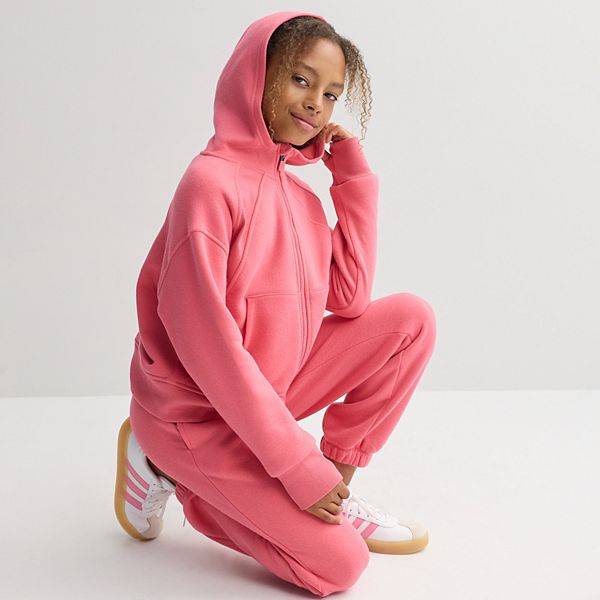 Детская худи с молнией и швами из флиса Tek Gear, Grey Mist Heather — фото 4