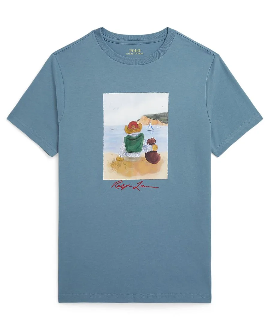 Футболка Polo Bear из хлопкового трикотажа для мальчиков 2-7 лет Polo Ralph Lauren, dusty синий