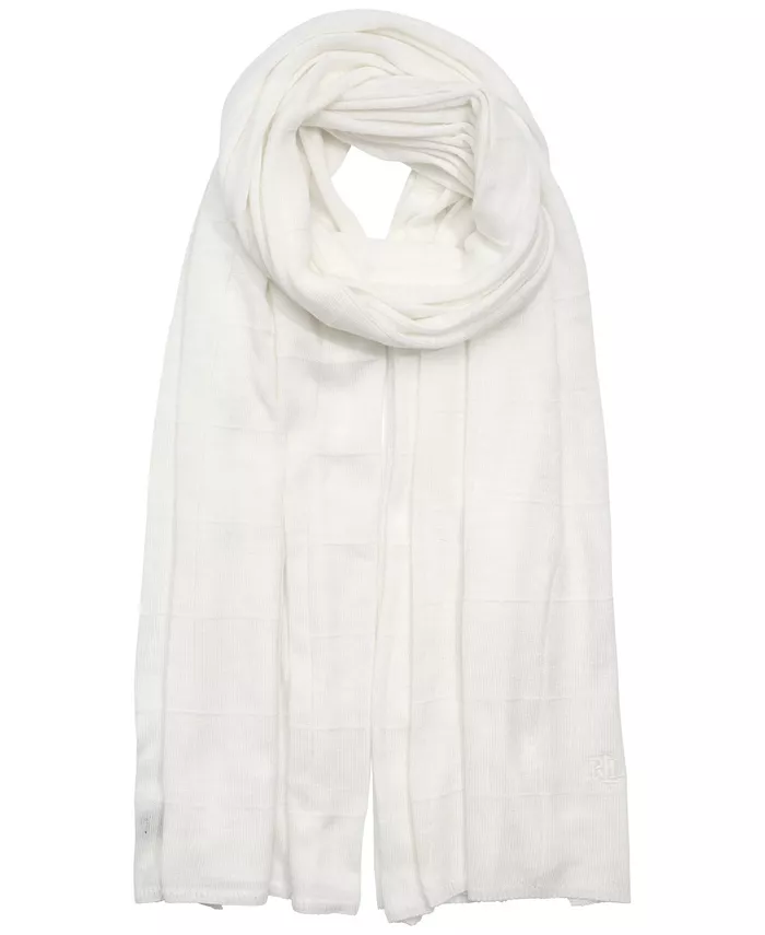 

Шарф Grid Texture Knit Wrap Lauren Ralph Lauren, коричневый/бежевый