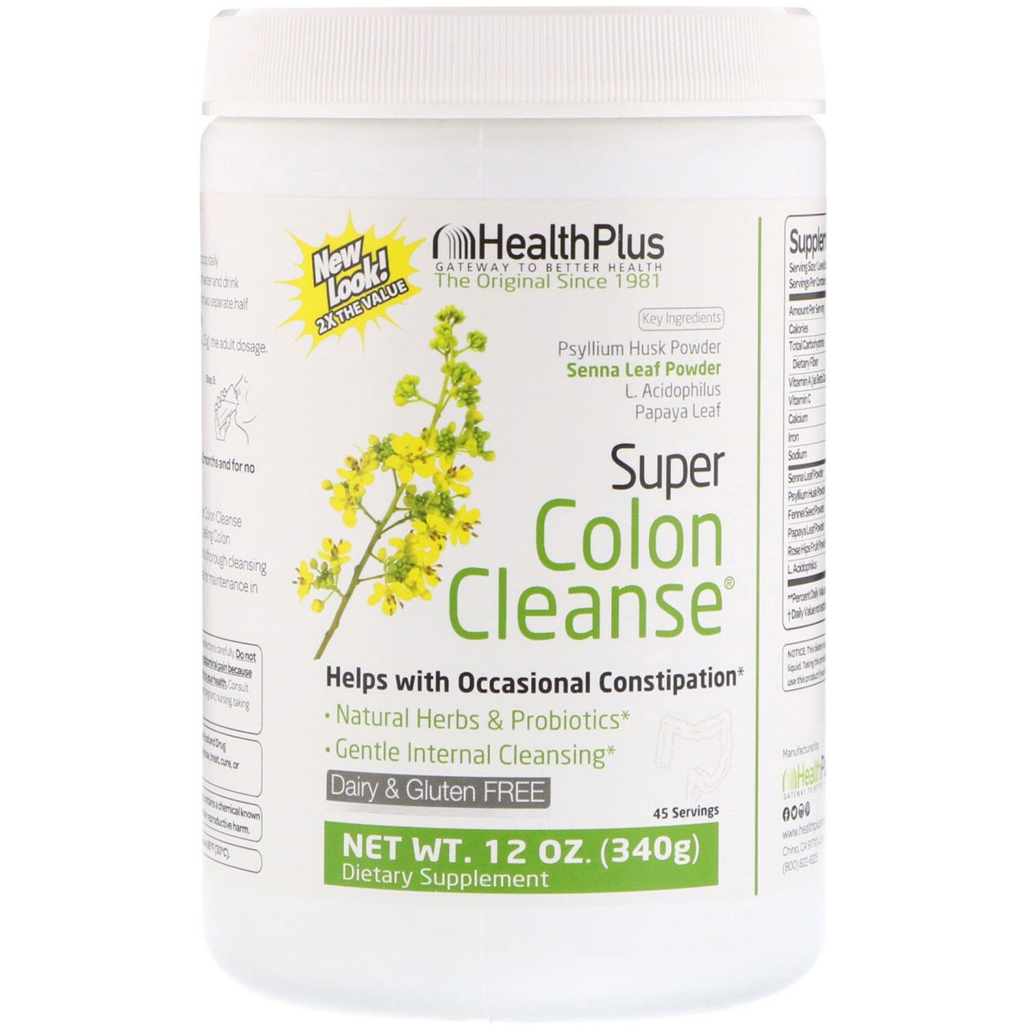 

Health Plus Супер-очищение кишечника 12 унц. (340 г)