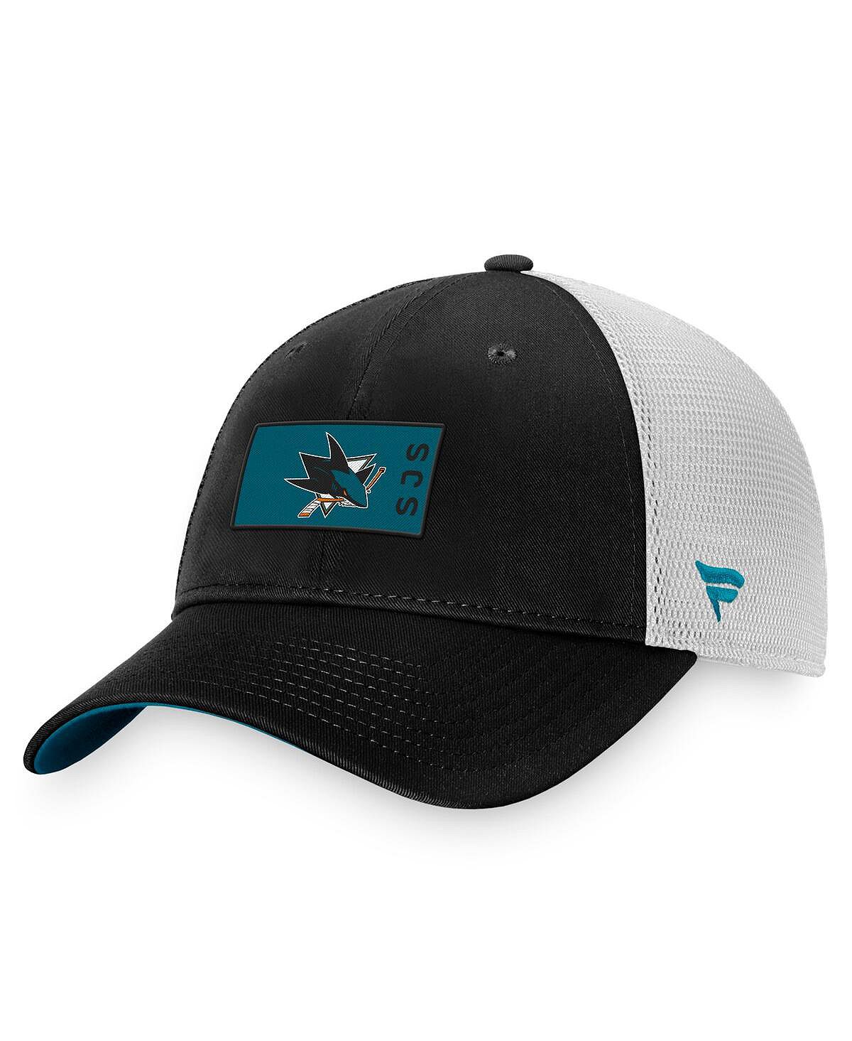 

Мужская фирменная черно-белая кепка San Jose Sharks Authentic Pro Rink Trucker Snapback Fanatics