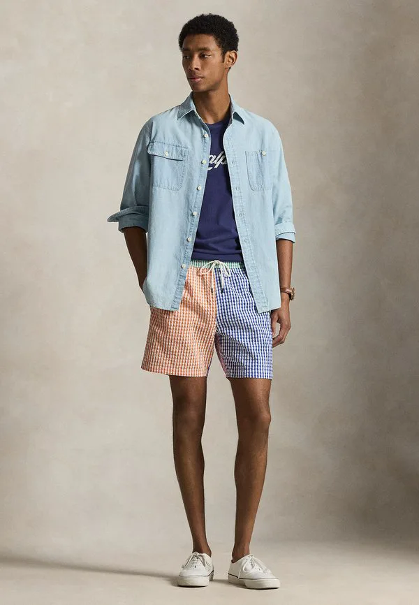 Плавки-Шорты traveler classic, 5,75 дюймов. Polo Ralph Lauren, Seersucker Gingham Funshort — фото 2