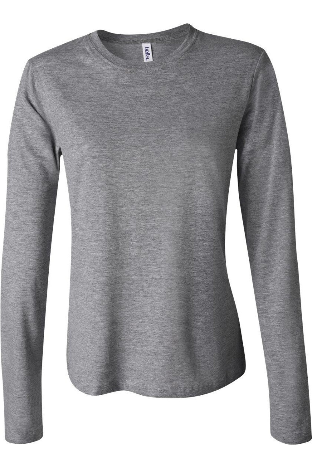 

Женская футболка с длинным рукавом BELLA + CANVAS, цвет deep heather