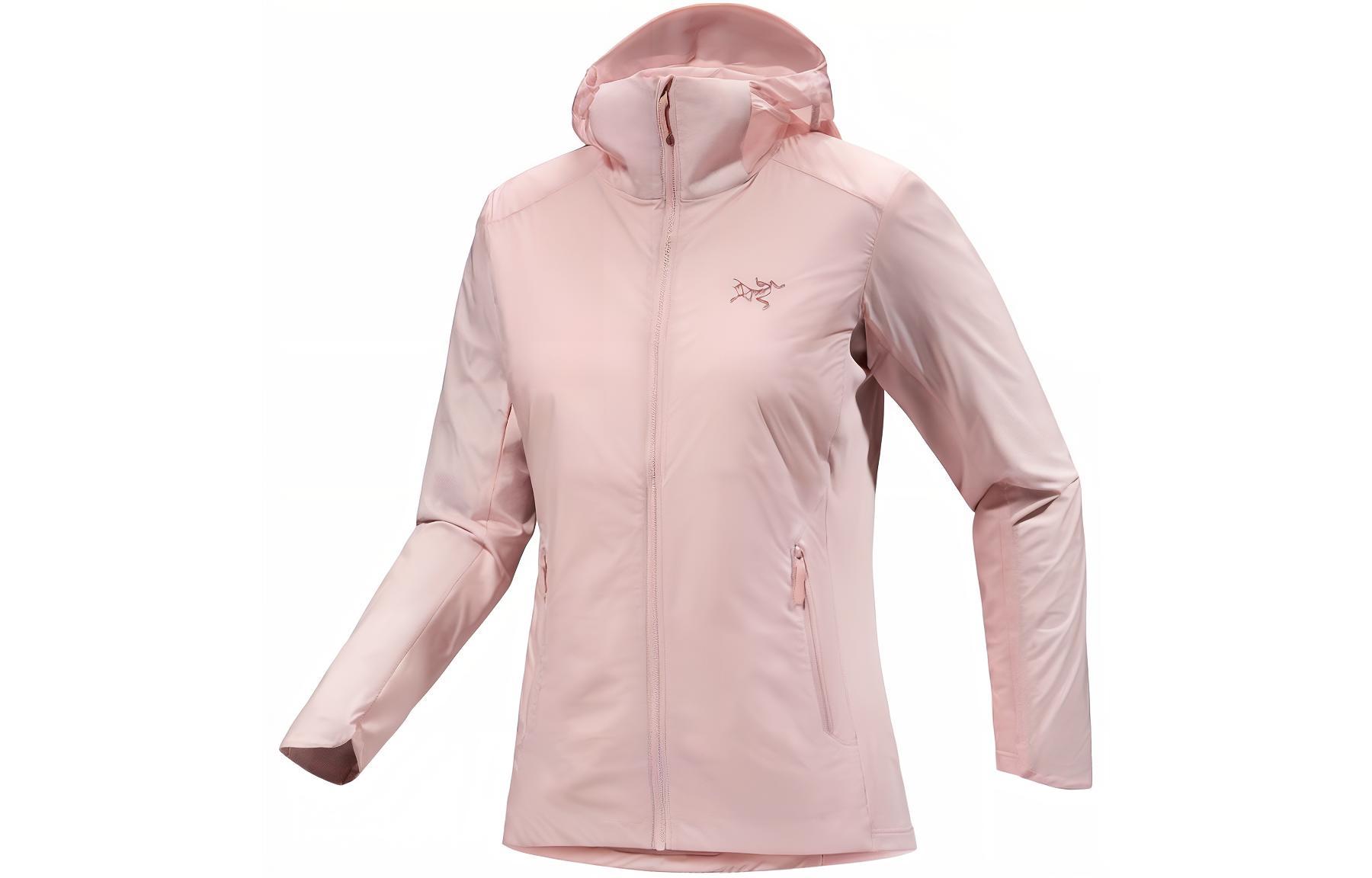 

Arcteryx Женская легкая толстовка с капюшоном, Evening Mist Pink/Alpine Rose