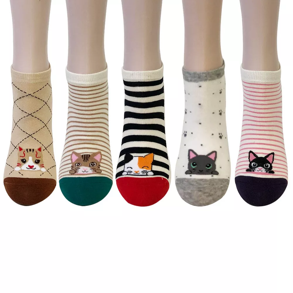 

Носки Wrapables Colorful No Show (набор из 5 шт.), Cutie Cat