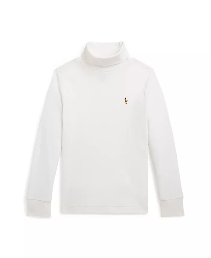 

Маленькая водолазка для мальчиков и малышей из хлопкового интерлока Polo Ralph Lauren, белый