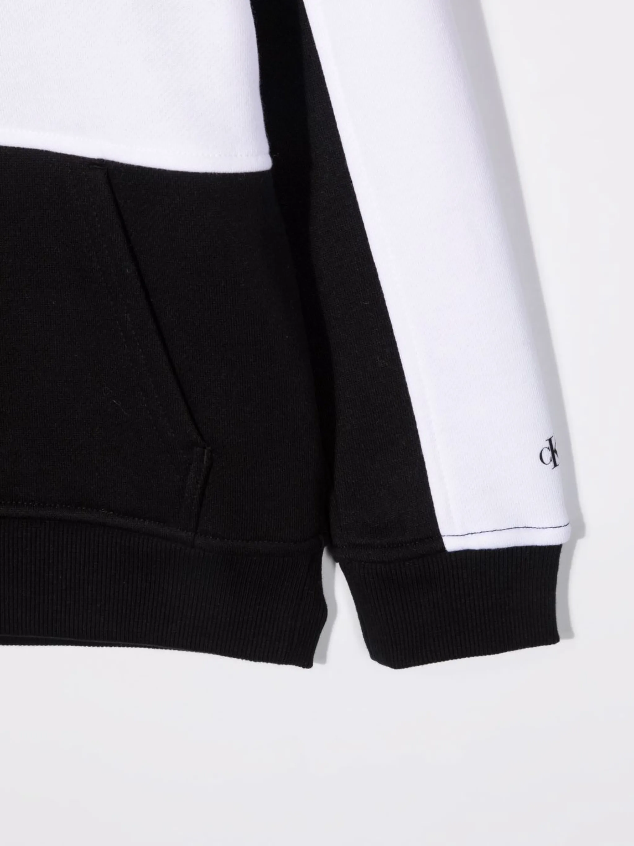 Худи в стиле колор-блок с логотипом Calvin Klein Kids, черный — фото 3