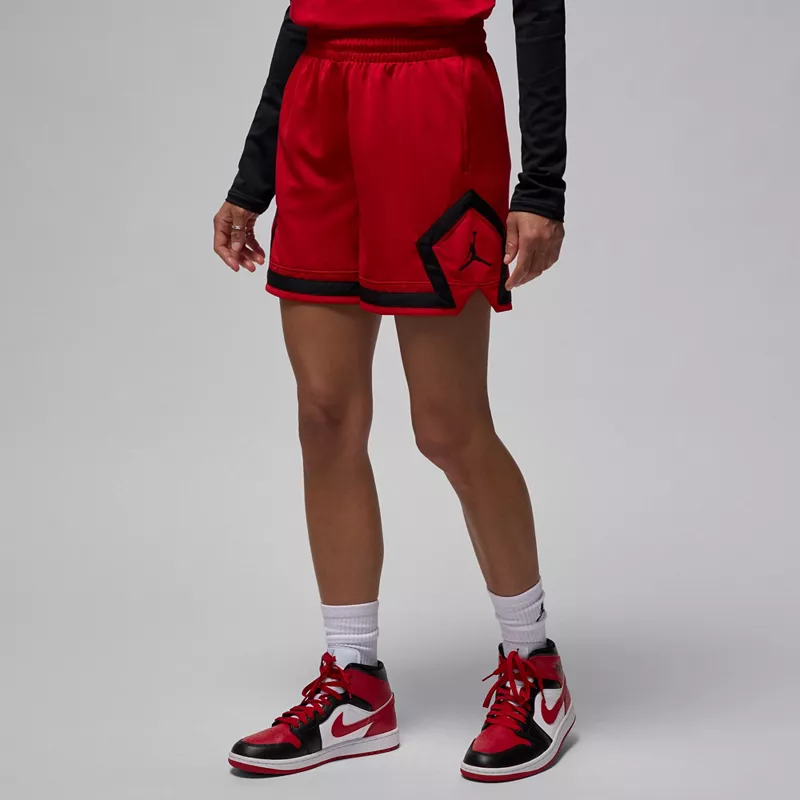 Женские спортивные шорты Jordan 4 дюйма с бриллиантами, цвет Gym Red — фото 3