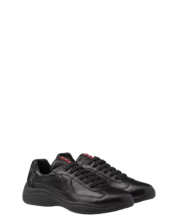 Кроссовки из кожи наппа с символикой Кубка Америки Prada, Black