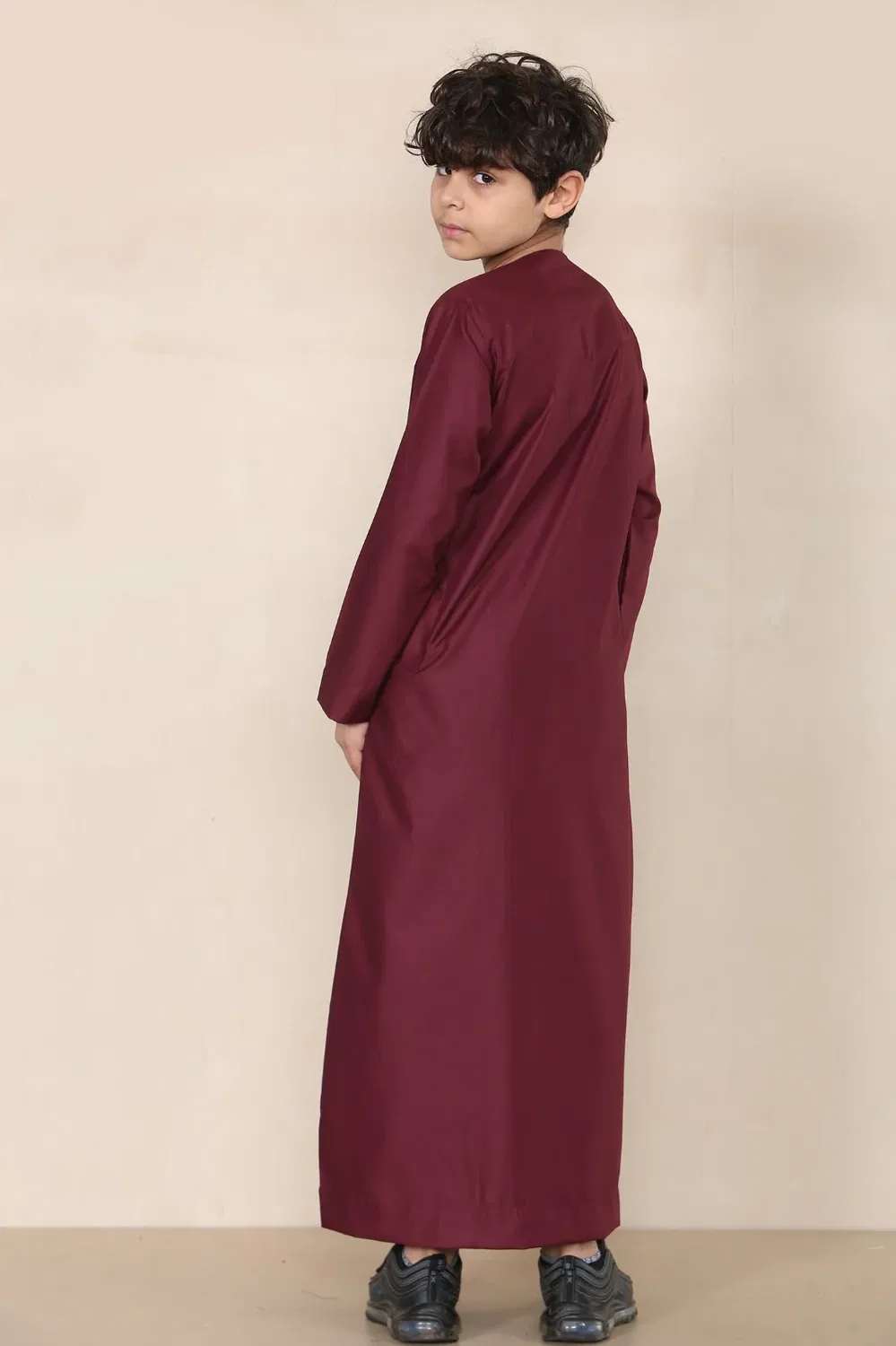Arabic Thobes Детская красная блузка для мальчиков, эмиратская джубба, исламская одежда, кафтан, праздничный топ с кисточками — фото 3