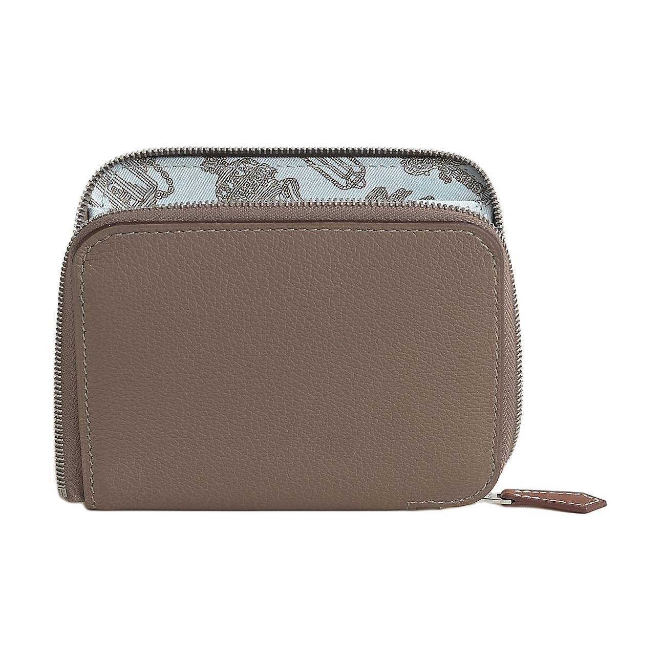 

HERMES Шёлковый кошелёк Evercolor из телячьей кожи с отделкой Barénia для женщин бежевый