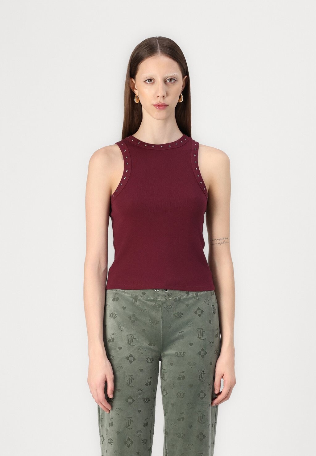 

Топ ONLJEAN STUD TANK ONLY, бордовый