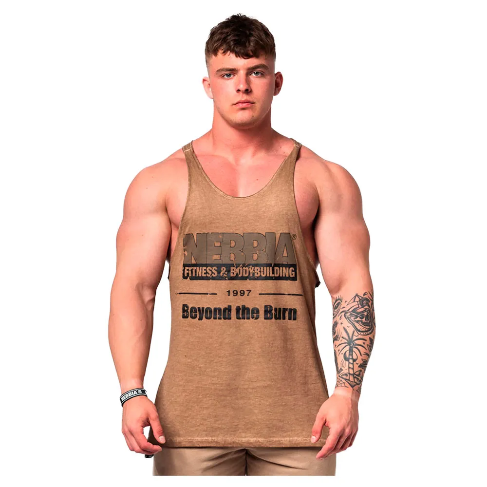 

Футболка без рукавов Nebbia Washed-off oversized stringer max out 359, коричневый