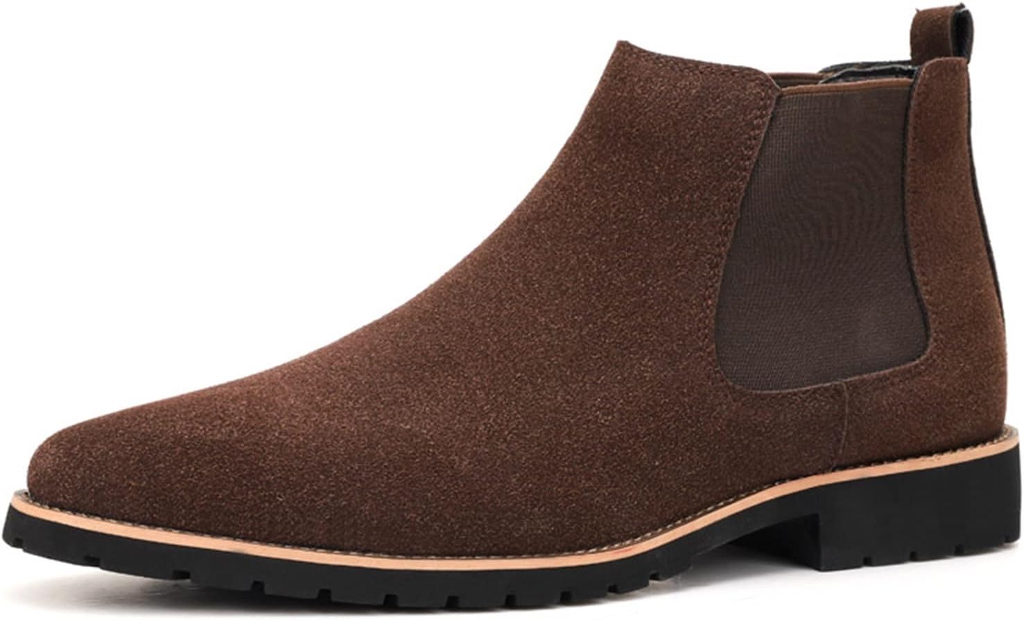 

Мужские ботинки на щиколотку из нубука с эластичной повязкой, нескользящие, удобные, классические модные Xjsdjhount, коричневый