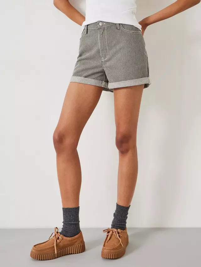 

Шорты HUSH Amalia Striped Cotton, цвет dark olive