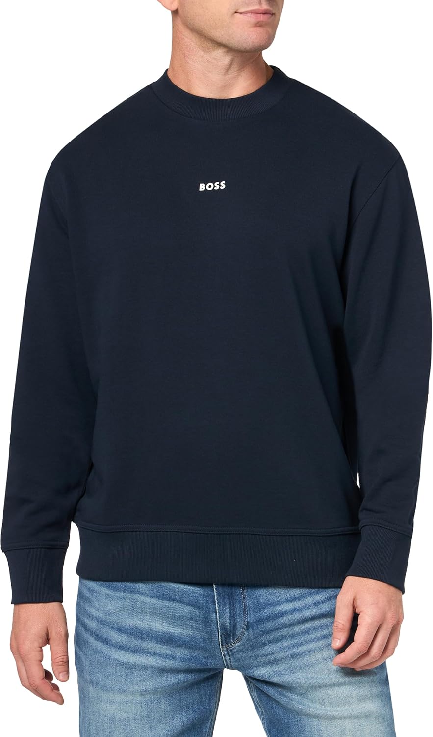 

BOSS мужской свитшот с центральным логотипом French Terry, Navy Dust