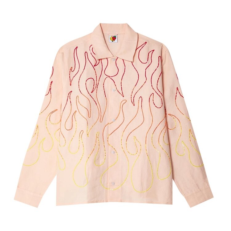 

Рубашка Sky High Farm Workwear Flame Embroidered Shirt, розовый