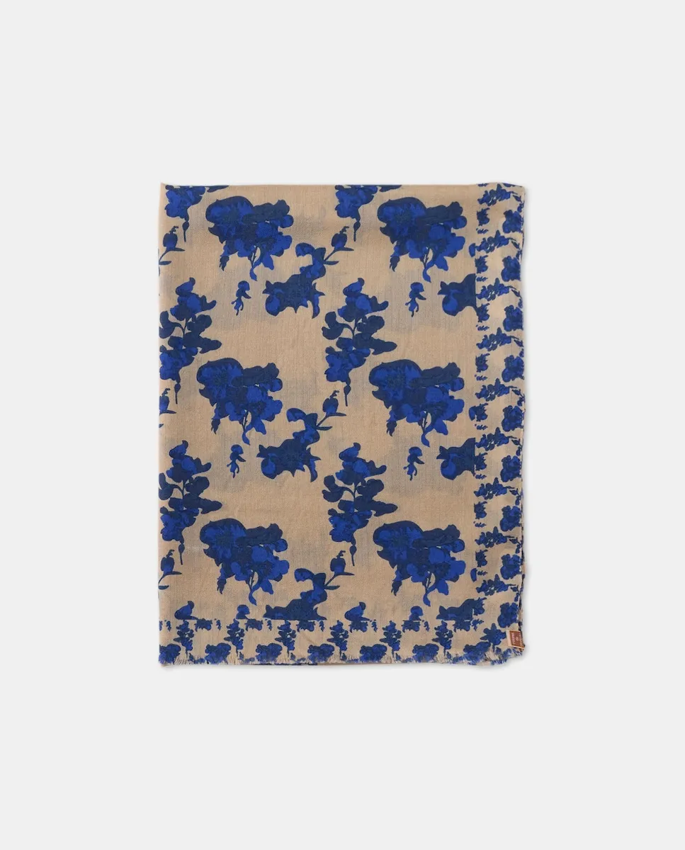 

Шарф из шерсти и шелка Colores Otoño, синий