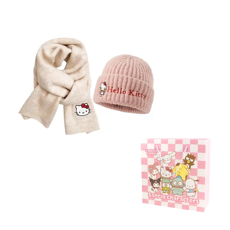

Sanrio Вязаный шарф Hello Kitty унисекс, Hello Kitty Knit Scarf+Hats & Caps
