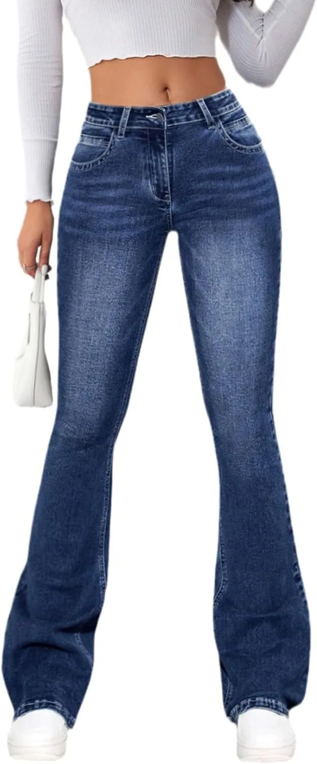 

Sexyshine женские джинсы клеш low rise bootcut широкие