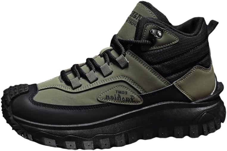 

Мужские модные спортивные кроссовки - повседневные кроссовки на шнуровке больших размеров - противоскользящие, для использования на открытом воздухе - подходят для повседневной носки или походов Hoalox, зеленый