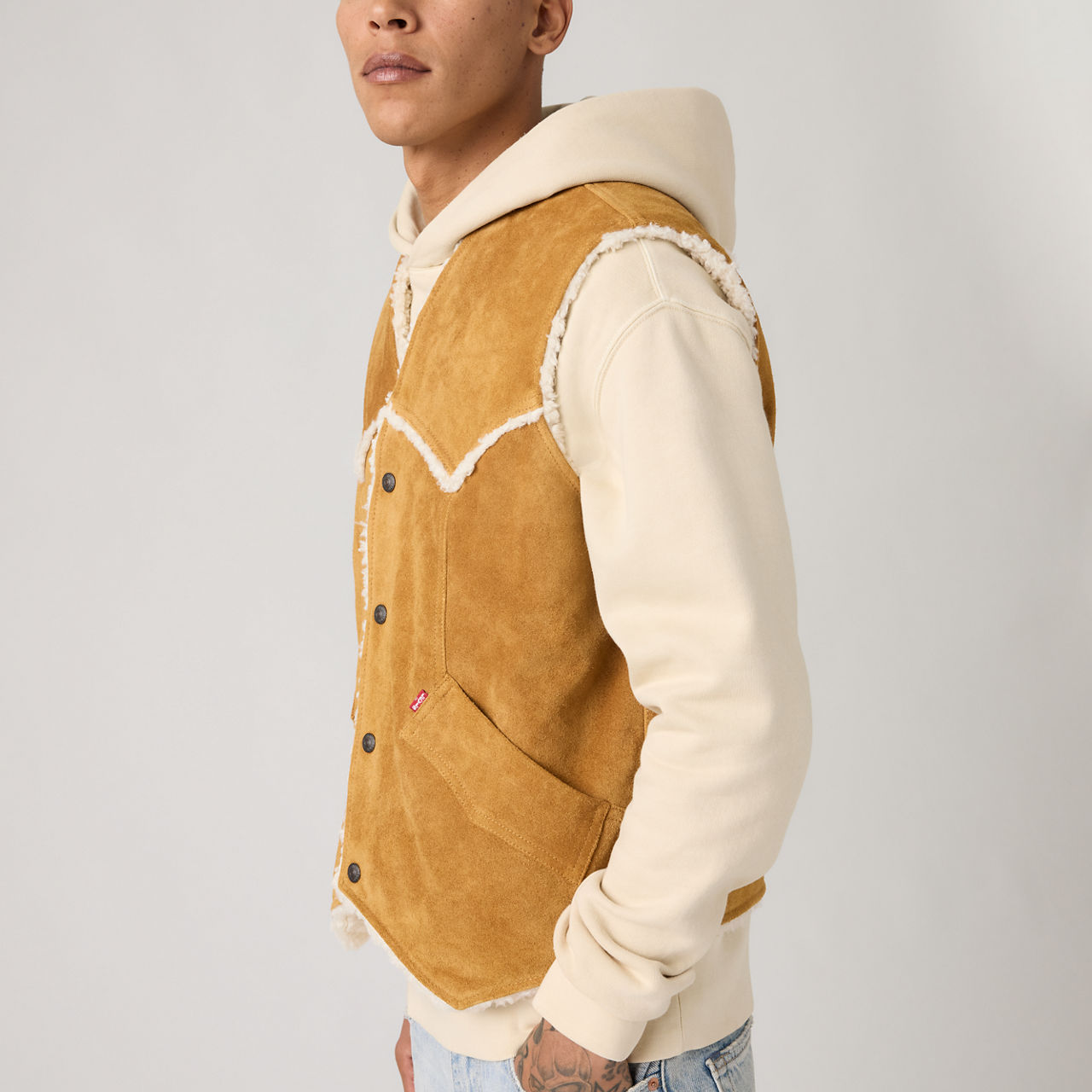 Жилет из замши в стиле вестерн Levi's, Evening Sun Vest - Brown — фото 2