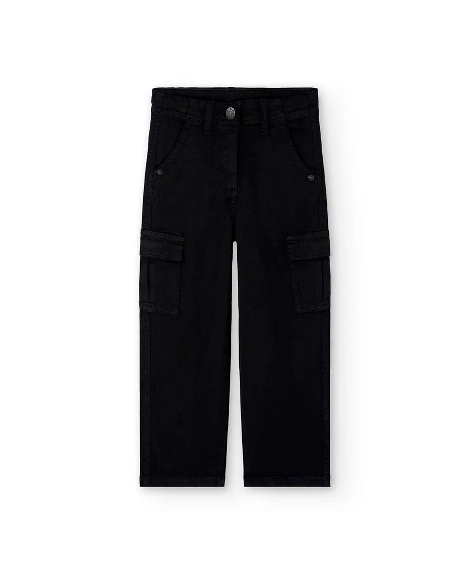 

брюки карго из саржи с карманами Boboli, черный