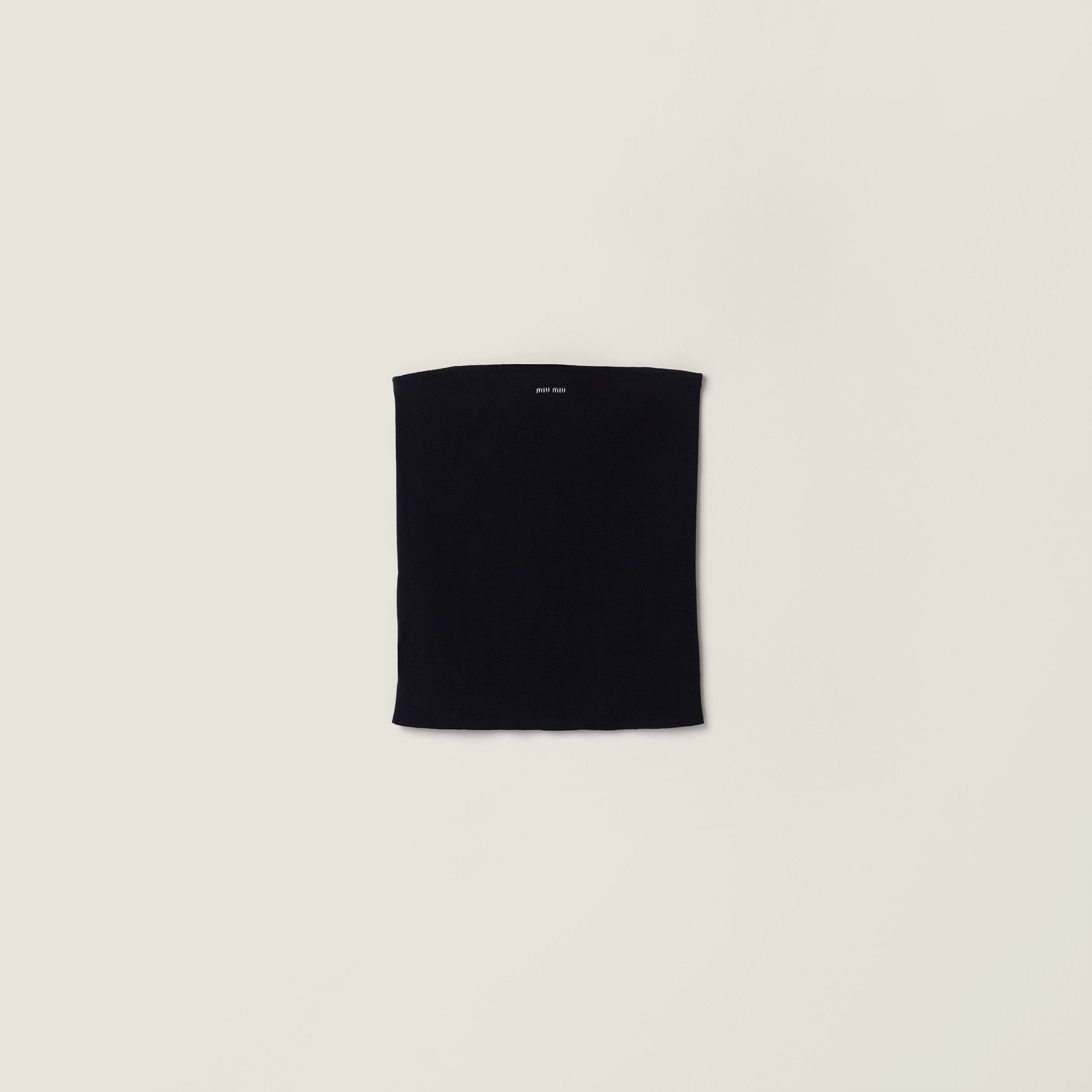 

Коттоновый вязаный топ-бандо MIU MIU, темно-синий