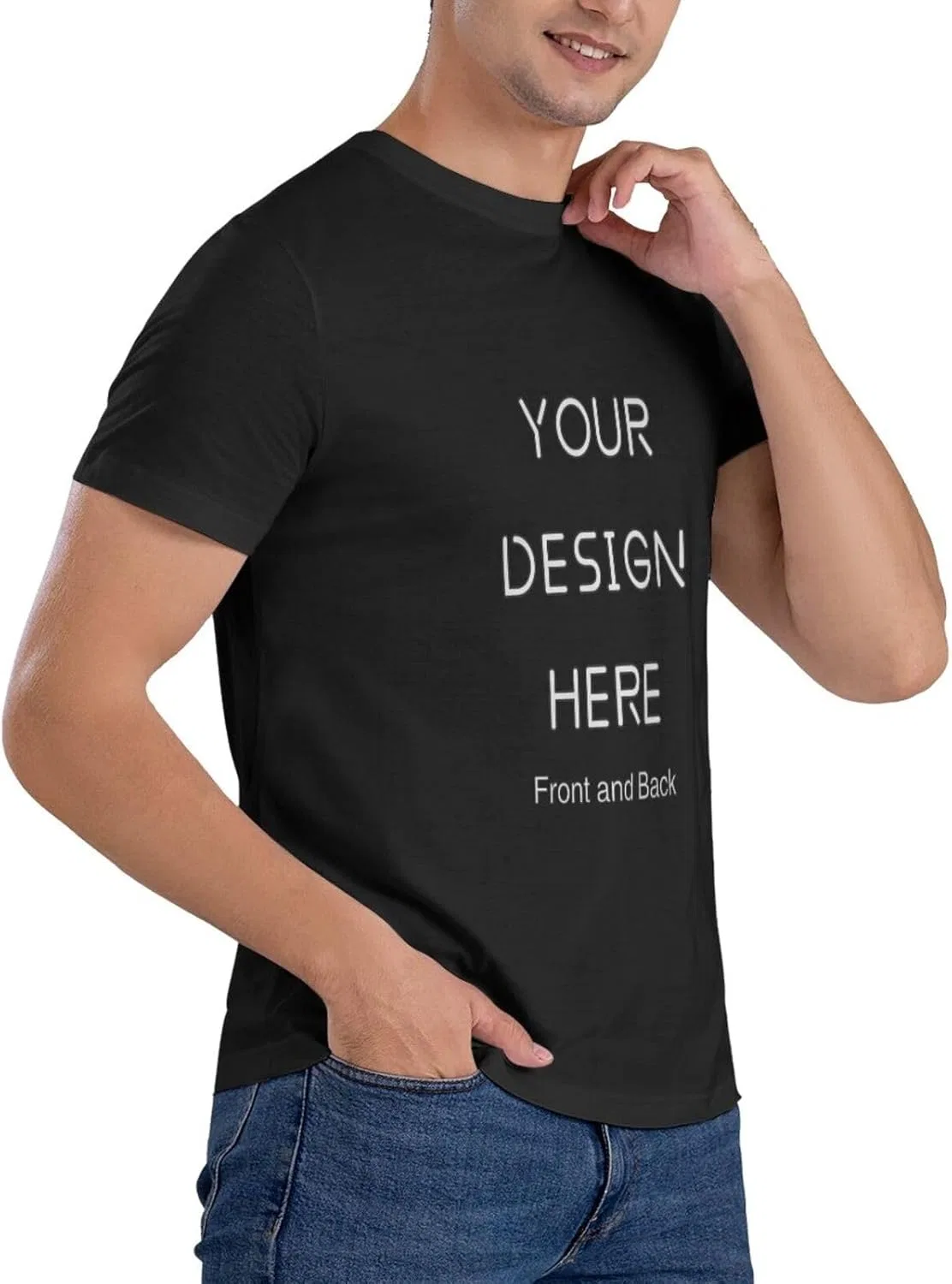 Футболка с принтом, Custom, Black — фото 4