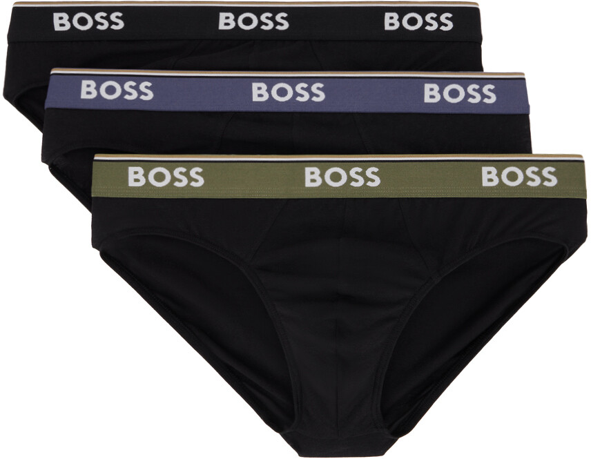 

Упаковка из трех черных трусов BOSS