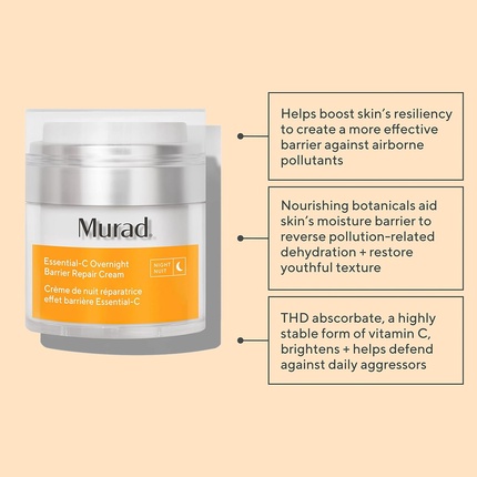 Крем для лица Murad — Essential-C Ночной восстанавливающий барьерный Экологический щит Витамин С Увлажнитель, 50 мл — фото 2