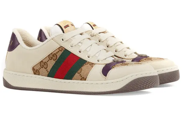 Кроссовки screener gg logo sneakers 'beige brown' Gucci, бежевый — фото 2