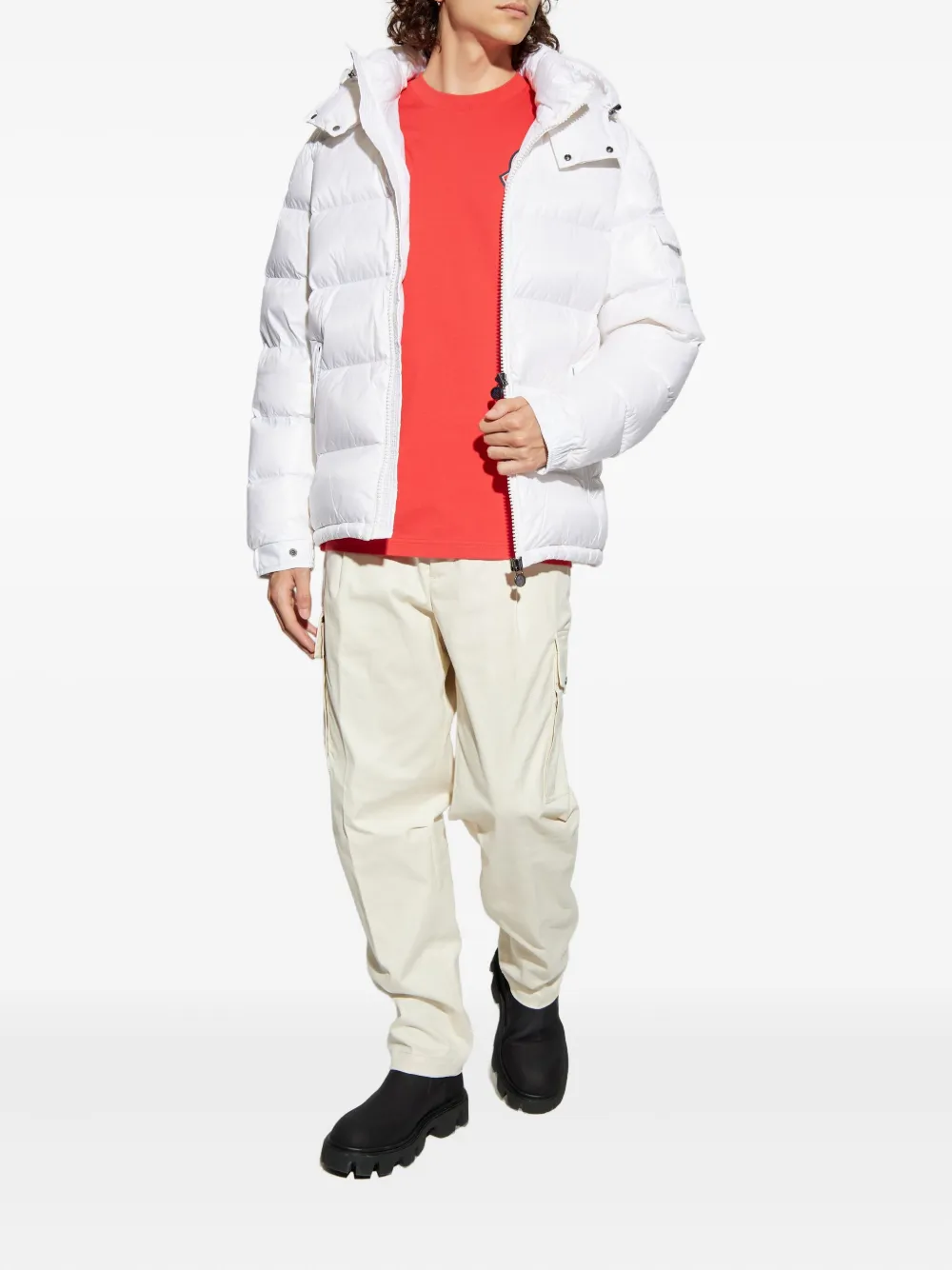 Хлопковая футболка с логотипом MONCLER, красный — фото 2