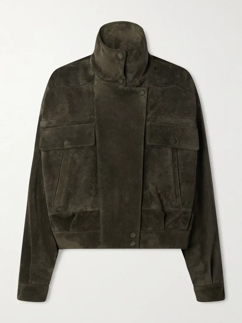 Замшевая куртка SAINT LAURENT, бирюзовый