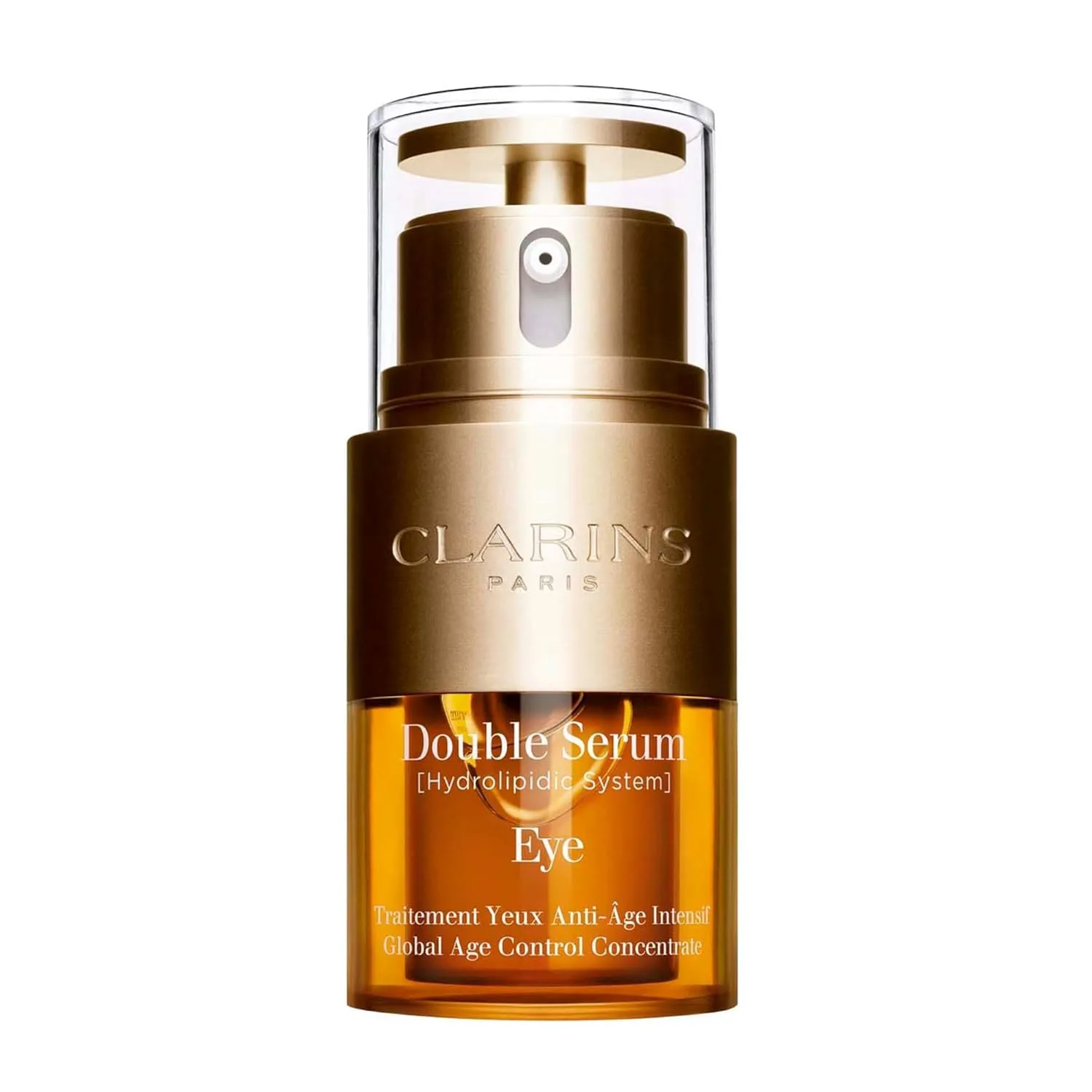 Clarins DOUBLE SERUM EYE антивозрастной уход для глаз, разглаживает, укрепляет, увлажняет и оживляет кожу для более молодого вида за 7 дней, 13 растительных экстрактов, включая куркуму, 17 мл