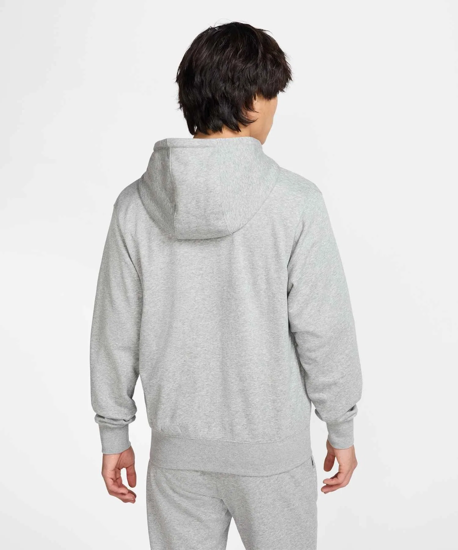 《В наличии комплект》 Мужская толстовка Nike Club на молнии из французского махрового трикотажа FN3885-063, темно-серый меланж — фото 2