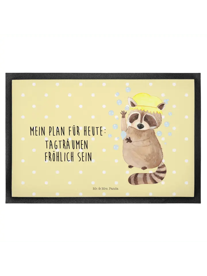 

Коврик для ног Mr. & Mrs. Panda, желтый пастельный