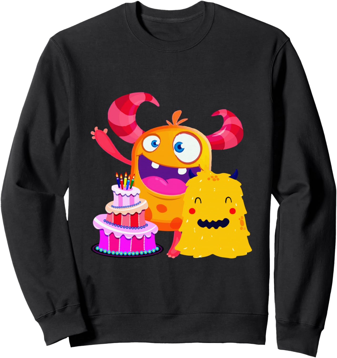 

Забавная толстовка с изображением друзей маленьких монстров для дня рождения Cute Little Monster Gift T-Shirt, черный